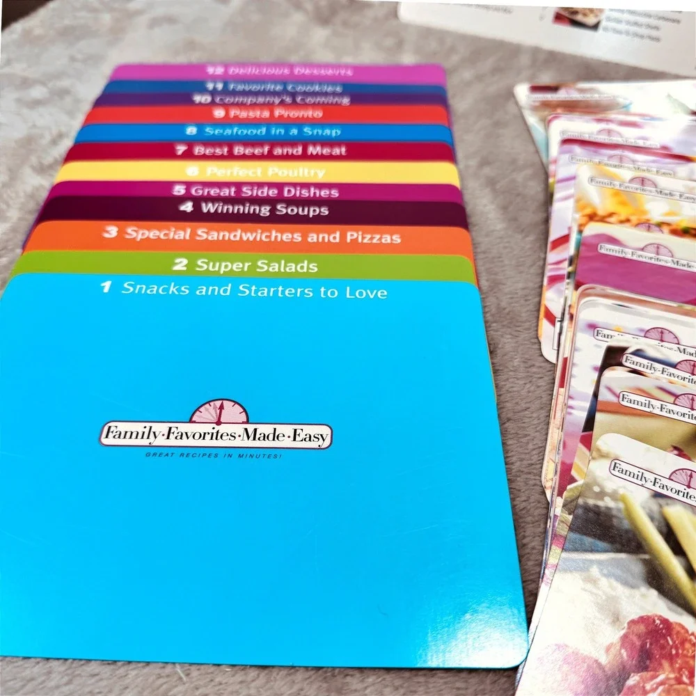 Time Life Recipe Cards Family Favorites Made Easy Set w Tabs Cooking Grannycore